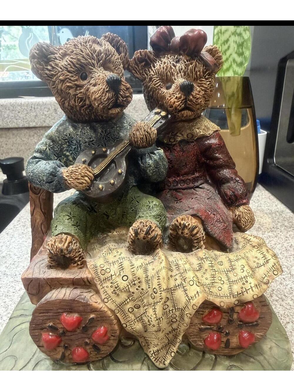 VTG Momma & Papa Bear On Ole Western Collectible Figurine c2